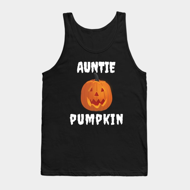 Auntie Pumpkin Funny Matching Family Halloween Pajamas Tank Top by PowderShot